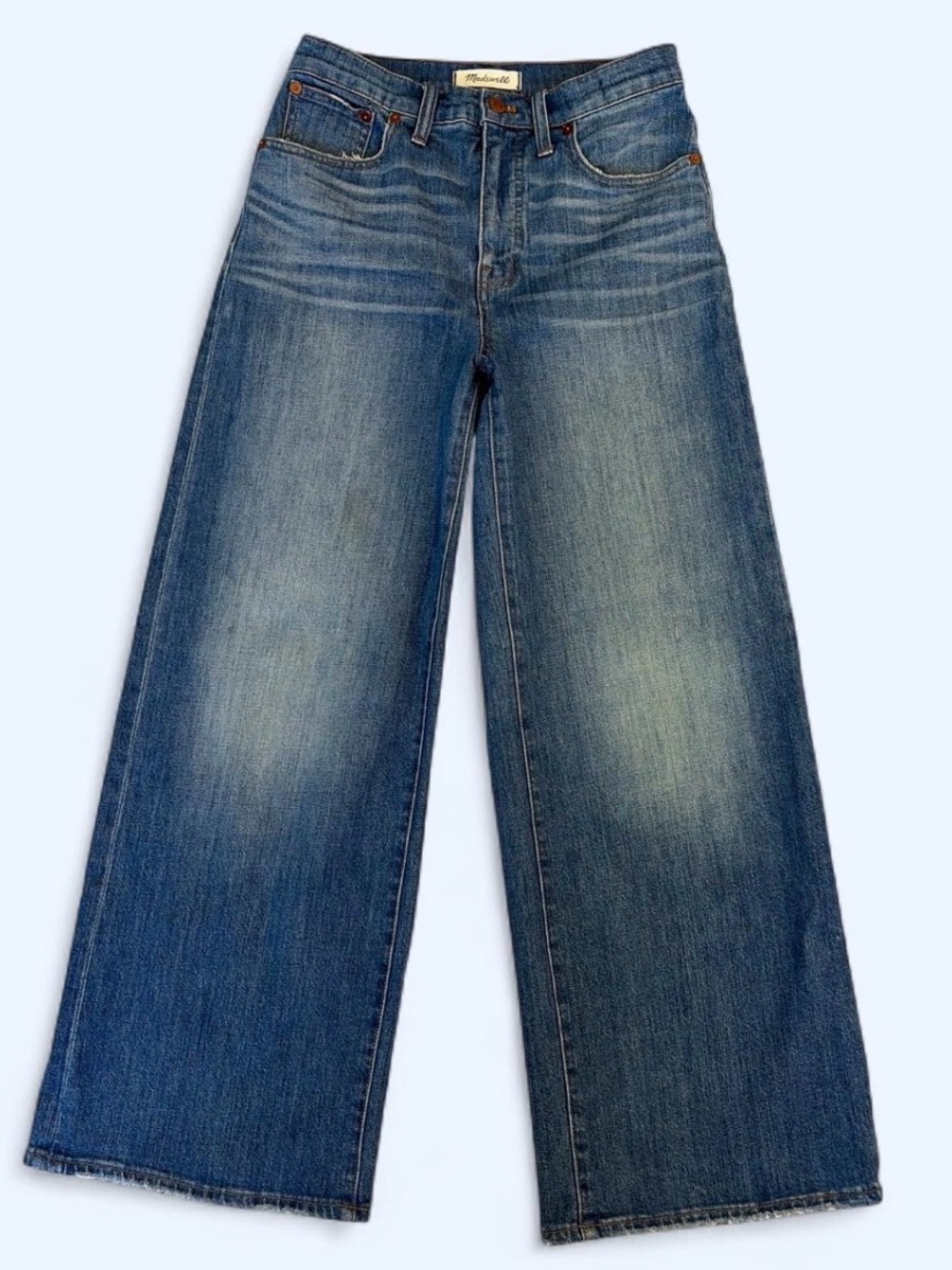 Wide Leg Crop Blue Jeans — Madewell